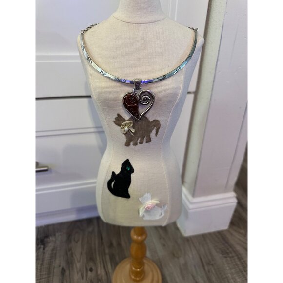 Brighton Silver & Copper Reversible Heart Pendant Necklace Adjustable Chain #554 - Picture 4 of 13